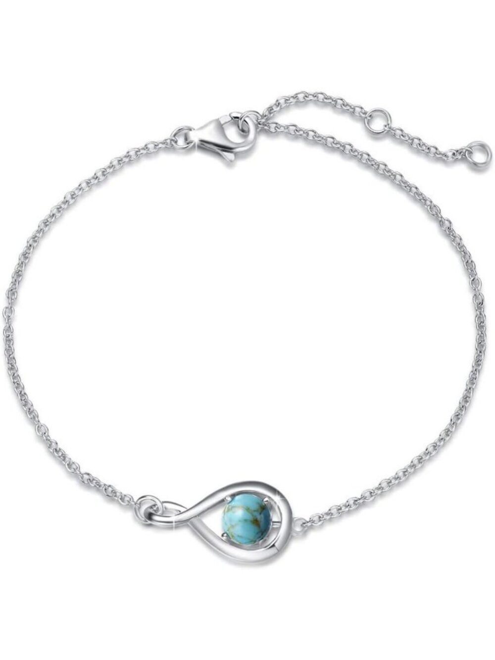 925 Sterling Silver Infinity Birthstone Bracelet for Women - Elegant Gift Idea